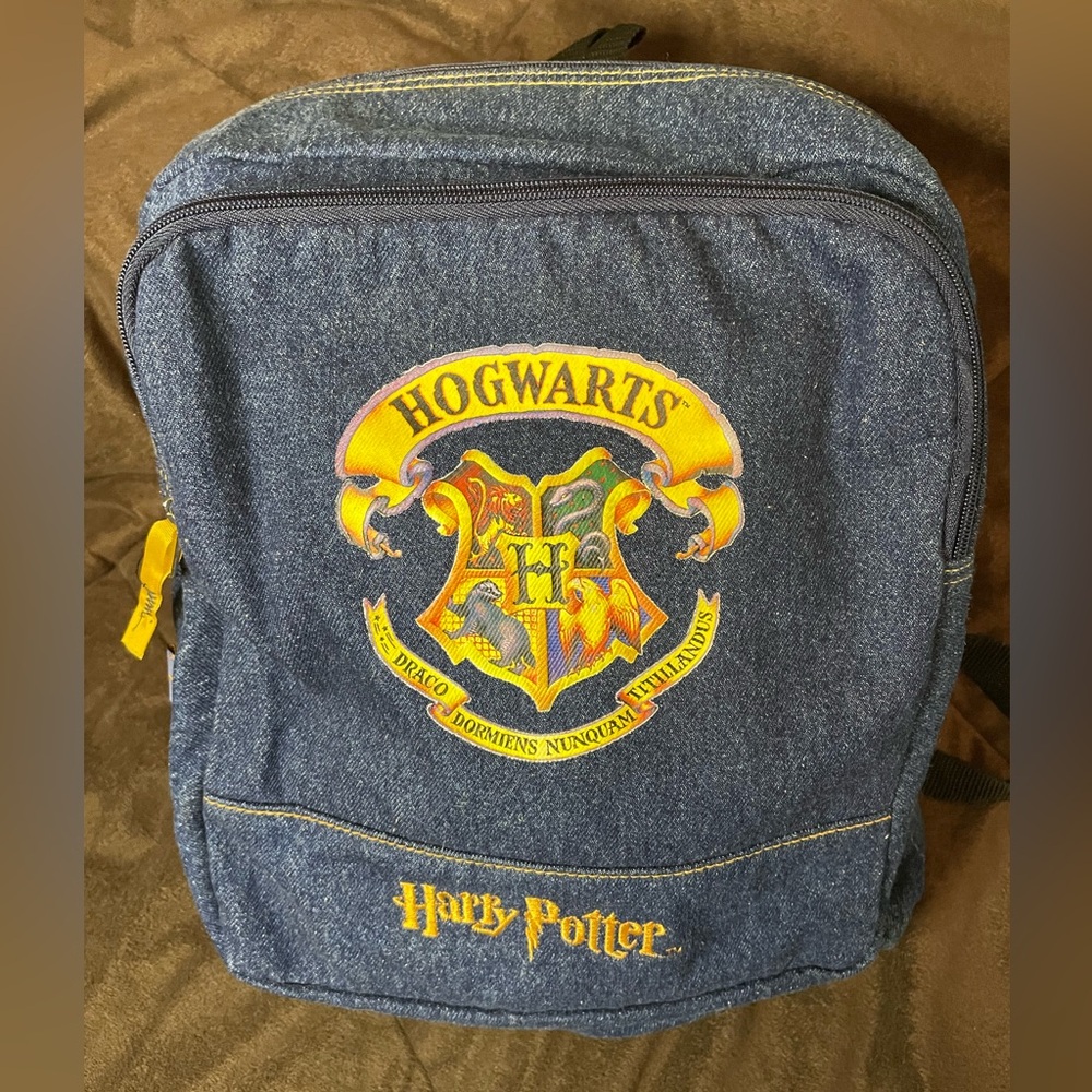 NWOT Harry Potter Denim Backpack 12” x 7” Expandable